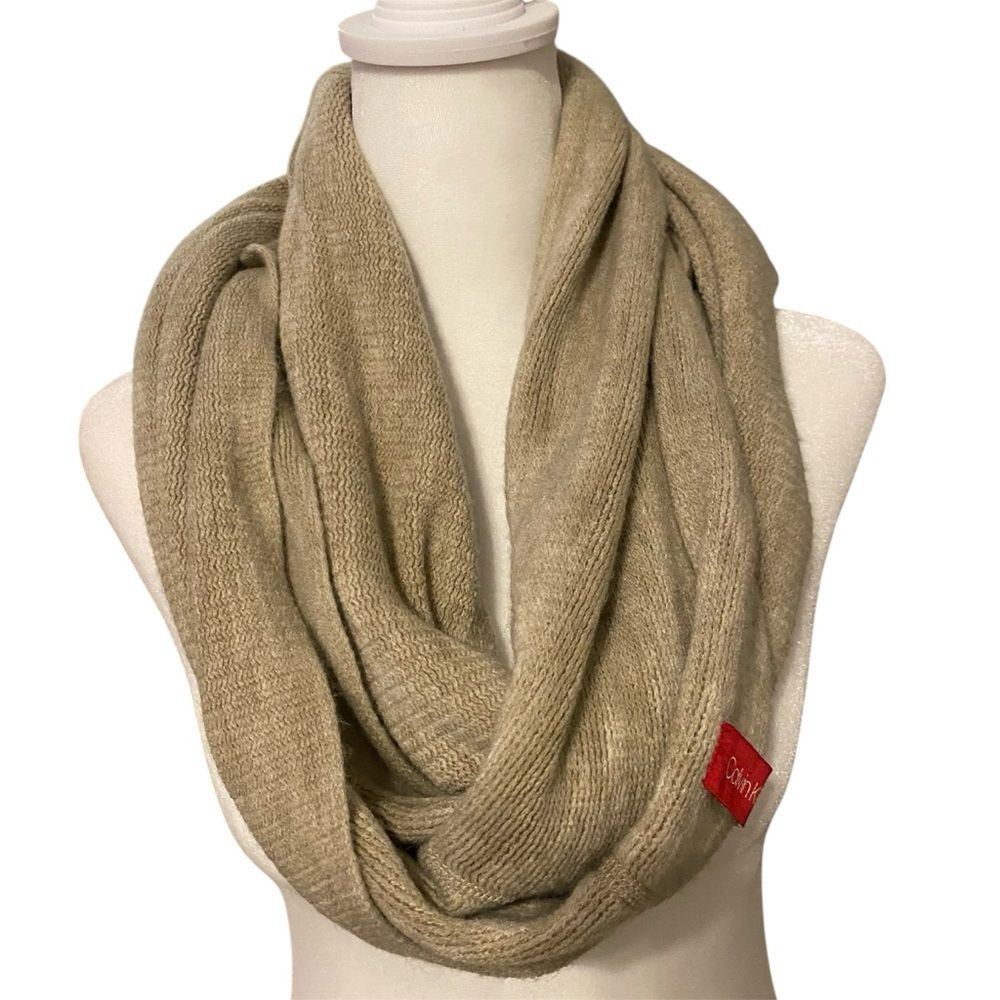 Calvin Klein Beige Infinity Scarf Minimalist Casual